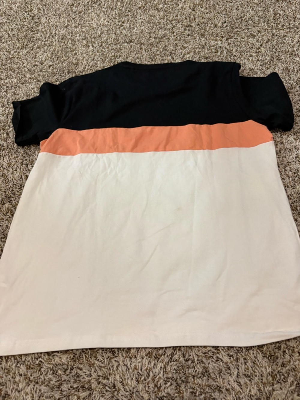 Denim & Flower Short Sleeve Colorblock Tee in Black, Peach & White Xl - Picture 5 of 6